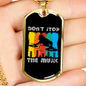 Musician Necklace Stop Music White Necklace Stainless Steel or 18k Gold Dog Tag 24" Chain-Express Your Love Gifts