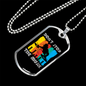 Musician Necklace Stop Music White Necklace Stainless Steel or 18k Gold Dog Tag 24" Chain-Express Your Love Gifts
