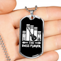 Musician Necklace The Bass Player Music White Necklace Stainless Steel or 18k Gold Dog Tag 24" Chain-Express Your Love Gifts
