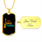 Musician Necklace The Bass Player Necklace Stainless Steel or 18k Gold Dog Tag 24" Chain-Express Your Love Gifts