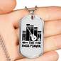 Musician Necklace The Bass Player TranspArent Necklace Stainless Steel or 18k Gold Dog Tag 24" Chain-Express Your Love Gifts