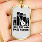 Musician Necklace The Bass Player TranspArent Necklace Stainless Steel or 18k Gold Dog Tag 24" Chain-Express Your Love Gifts
