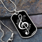 Musician Necklace Trebel Note Necklace Stainless Steel or 18k Gold Dog Tag 24" Chain-Express Your Love Gifts