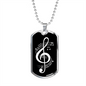 Musician Necklace Trebel Note Necklace Stainless Steel or 18k Gold Dog Tag 24" Chain-Express Your Love Gifts