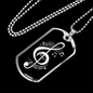 Musician Necklace Trebel Note Necklace Stainless Steel or 18k Gold Dog Tag 24" Chain-Express Your Love Gifts