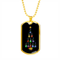 Musician Necklace Tree Necklace Stainless Steel or 18k Gold Dog Tag 24" Chain-Express Your Love Gifts
