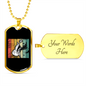 Musician Necklace Violin Retro Necklace Stainless Steel or 18k Gold Dog Tag 24" Chain-Express Your Love Gifts