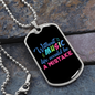 Musician Necklace Without Music Life's a Mistake Necklace Stainless Steel or 18k Gold Dog Tag 24" Chain-Express Your Love Gifts