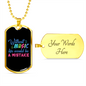 Musician Necklace Without Music Life's a Mistake Necklace Stainless Steel or 18k Gold Dog Tag 24" Chain-Express Your Love Gifts
