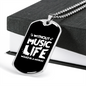Musician Necklace Without Music Plain Necklace Stainless Steel or 18k Gold Dog Tag 24" Chain-Express Your Love Gifts
