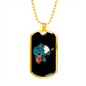 Musician Necklace Wolf Bass Necklace Stainless Steel or 18k Gold Dog Tag 24" Chain-Express Your Love Gifts