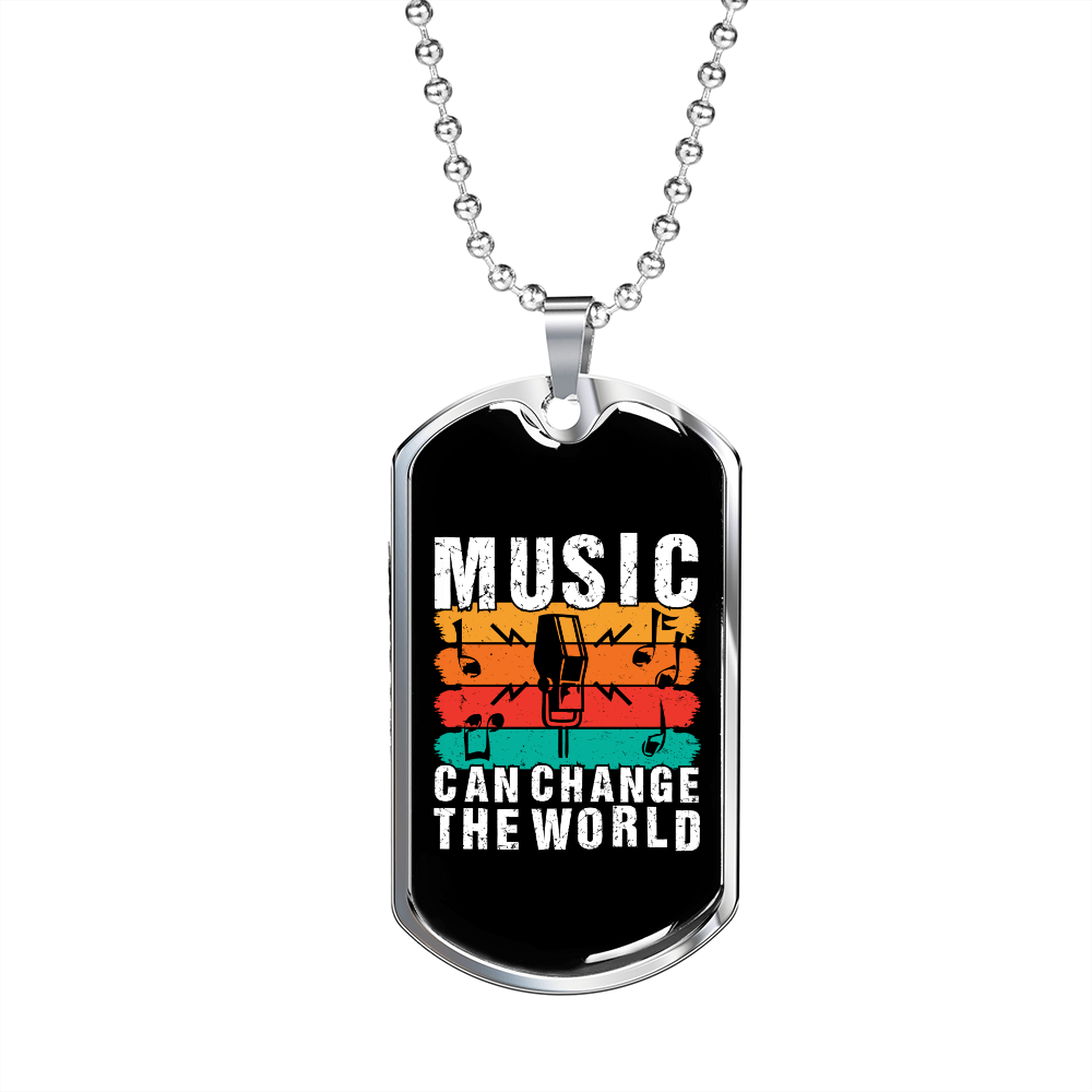 Musician Necklace Wolrd's Okayest Bass Player Colors Necklace Stainless Steel or 18k Gold Dog Tag 24" Chain-Express Your Love Gifts