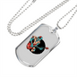 Musician Necklace Zombie Bass Guitarist Necklace Stainless Steel or 18k Gold Dog Tag 24" Chain-Express Your Love Gifts