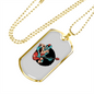 Musician Necklace Zombie Bass Guitarist Necklace Stainless Steel or 18k Gold Dog Tag 24" Chain-Express Your Love Gifts