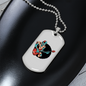 Musician Necklace Zombie Bass Guitarist Necklace Stainless Steel or 18k Gold Dog Tag 24" Chain-Express Your Love Gifts