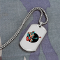 Musician Necklace Zombie Bass Guitarist Necklace Stainless Steel or 18k Gold Dog Tag 24" Chain-Express Your Love Gifts