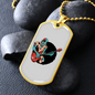 Musician Necklace Zombie Bass Guitarist Necklace Stainless Steel or 18k Gold Dog Tag 24" Chain-Express Your Love Gifts