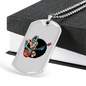 Musician Necklace Zombie Bass Guitarist Necklace Stainless Steel or 18k Gold Dog Tag 24" Chain-Express Your Love Gifts