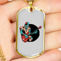Musician Necklace Zombie Bass Guitarist Necklace Stainless Steel or 18k Gold Dog Tag 24" Chain-Express Your Love Gifts
