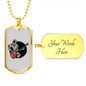 Musician Necklace Zombie Bass Guitarist Necklace Stainless Steel or 18k Gold Dog Tag 24" Chain-Express Your Love Gifts