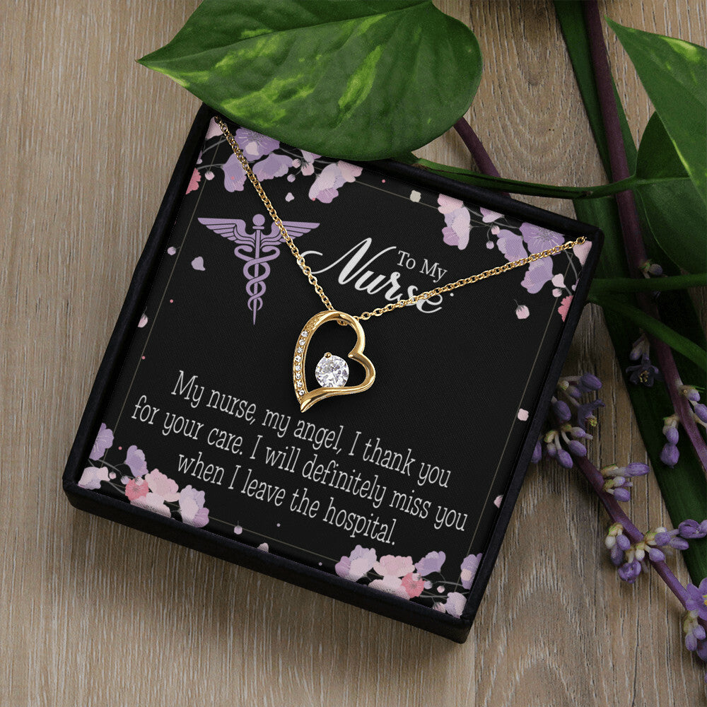My Angel Forever Healthcare Medical Worker Nurse Appreciation Gift Necklace w Message Card-Express Your Love Gifts