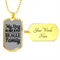 My Beagle is Family Necklace Stainless Steel or 18k Gold Dog Tag 24" Chain-Express Your Love Gifts