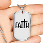 My Big Faith Necklace Stainless Steel or 18k Gold Dog Tag 24" Chain-Express Your Love Gifts