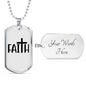 My Big Faith Necklace Stainless Steel or 18k Gold Dog Tag 24" Chain-Express Your Love Gifts