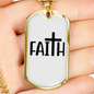 My Big Faith Necklace Stainless Steel or 18k Gold Dog Tag 24" Chain-Express Your Love Gifts