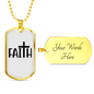My Big Faith Necklace Stainless Steel or 18k Gold Dog Tag 24" Chain-Express Your Love Gifts