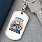 My Bike Is My Lifestyle Cycling Keychain Stainless Steel or 18k Gold Dog Tag Keyring-Express Your Love Gifts