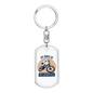 My Bike Is My Lifestyle Cycling Keychain Stainless Steel or 18k Gold Dog Tag Keyring-Express Your Love Gifts