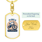 My Bike Is My Lifestyle Cycling Keychain Stainless Steel or 18k Gold Dog Tag Keyring-Express Your Love Gifts