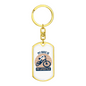 My Bike Is My Lifestyle Cycling Keychain Stainless Steel or 18k Gold Dog Tag Keyring-Express Your Love Gifts