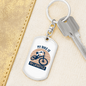 My Bike Is My Lifestyle Cycling Keychain Stainless Steel or 18k Gold Dog Tag Keyring-Express Your Love Gifts