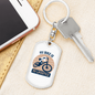 My Bike Is My Lifestyle Cycling Keychain Stainless Steel or 18k Gold Dog Tag Keyring-Express Your Love Gifts