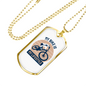 My Bike Is My Lifestyle Cycling Necklace Stainless Steel or 18k Gold Dog Tag 24"-Express Your Love Gifts