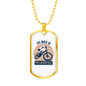 My Bike Is My Lifestyle Cycling Necklace Stainless Steel or 18k Gold Dog Tag 24"-Express Your Love Gifts