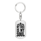 My Bike Is My Soul Biker Keychain Stainless Steel or 18k Gold Dog Tag Keyring-Express Your Love Gifts