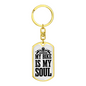 My Bike Is My Soul Biker Keychain Stainless Steel or 18k Gold Dog Tag Keyring-Express Your Love Gifts