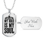 My Bike Is My Soul Biker Necklace Stainless Steel or 18k Gold Dog Tag 24"-Express Your Love Gifts