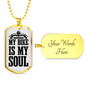 My Bike Is My Soul Biker Necklace Stainless Steel or 18k Gold Dog Tag 24"-Express Your Love Gifts