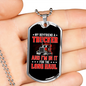 My Boyfriend A Trucker Dog Tag Stainless Steel or 18k Gold 24" Chain-Express Your Love Gifts