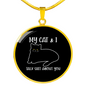 My Cat And I Circle Necklace Stainless Steel or 18k Gold 18-22"-Express Your Love Gifts