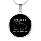 My Cat And I Circle Necklace Stainless Steel or 18k Gold 18-22"-Express Your Love Gifts