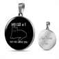 My Cat And I Circle Necklace Stainless Steel or 18k Gold 18-22"-Express Your Love Gifts