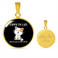 My Cat Was Sitting Circle Necklace Stainless Steel or 18k Gold 18-22"-Express Your Love Gifts