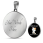 My Cat Was Sitting Circle Necklace Stainless Steel or 18k Gold 18-22"-Express Your Love Gifts