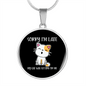My Cat Was Sitting Circle Necklace Stainless Steel or 18k Gold 18-22"-Express Your Love Gifts
