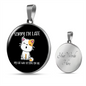 My Cat Was Sitting Circle Necklace Stainless Steel or 18k Gold 18-22"-Express Your Love Gifts